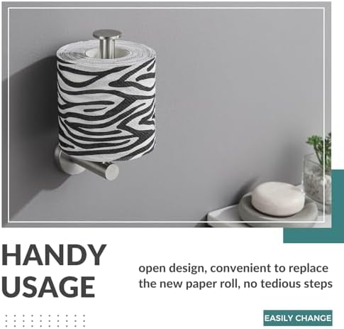 Aomasi Vertical Toilet Paper Holder for Bathroom Wall, Brushed Nickel - Image 7