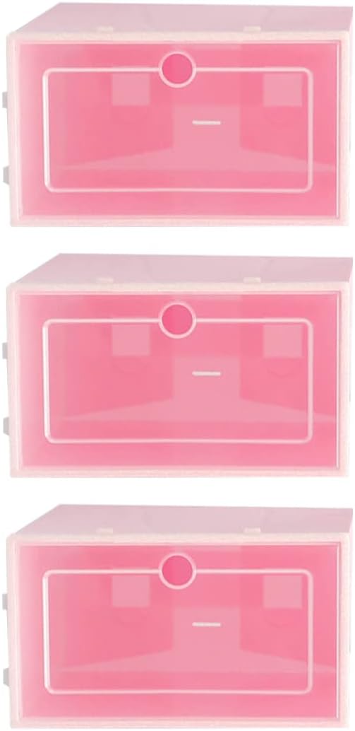 6PCS Thickened Shoe Boxes Stackable Plastic Shoe Storage Containers Magnetic Door for Sneaker Organization in Closet