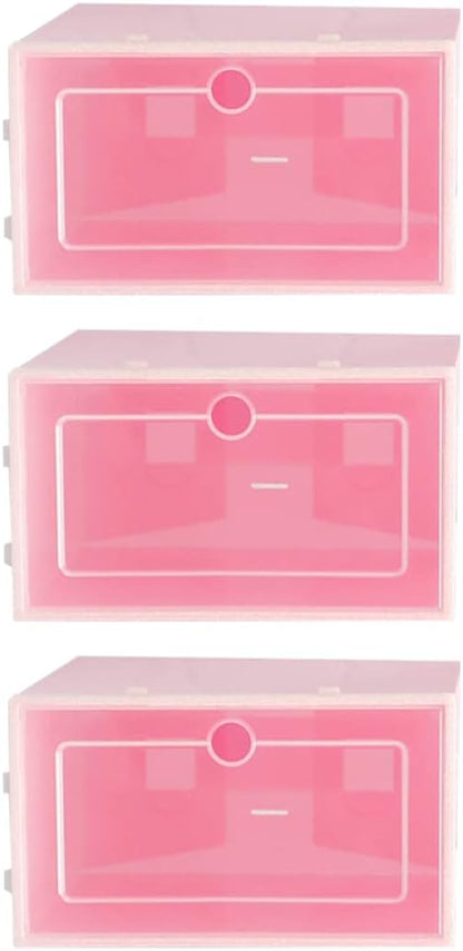 6PCS Thickened Shoe Boxes Stackable Plastic Shoe Storage Containers Magnetic Door for Sneaker Organization in Closet