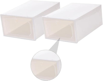 ULTECHNOVO 6Pcs Transparent Creative Shoes Box Drawer Type Storage Container Clamshell Design for Convenient Use Plastic Neat Organization for Home and Closet