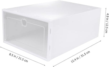 6pcs Transparent Shoe Storage Box Material Drawer Type Organizer for High Heels Sneakers and Boots for Entryway and Closet Storage