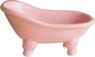Ceramic Pink Clawfoot Bathtub Bar Soap Dish for Bathroom Shower Decorative Soap Dish Sponge Holder Shower Bar Soap Tray Container for Bathroom, Kitchen Sink