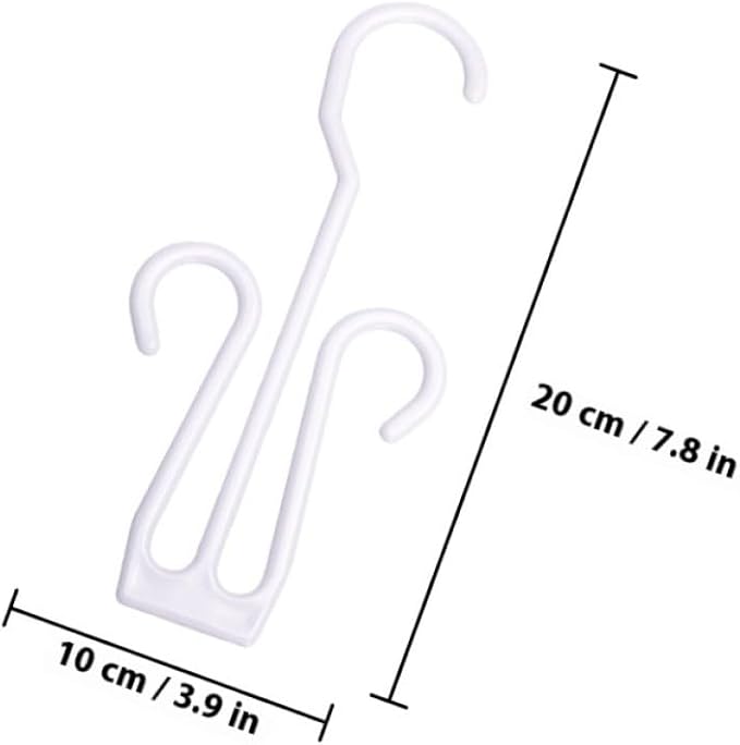 20Pcs White Plastic Shoe Storage Hooks Hanging Shoe Organizer Rack for Drying and Display Slipper Holder for Bedroom Closet and Travel Use