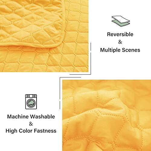 Exclusivo Mezcla Reversible California King Quilt Set, Bright Yellow - Image 6