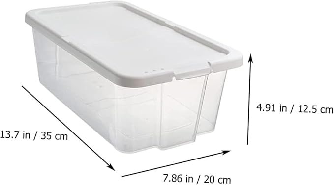 SEWACC Stackable Plastic Shoe Storage Boxes with Lids, Household Shoe Organizer Cases for Closet and Kitchen, 2pcs Set