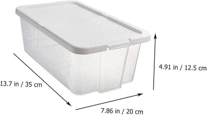 SEWACC Stackable Plastic Shoe Storage Boxes with Lids, Household Shoe Organizer Cases for Closet and Kitchen, 2pcs Set