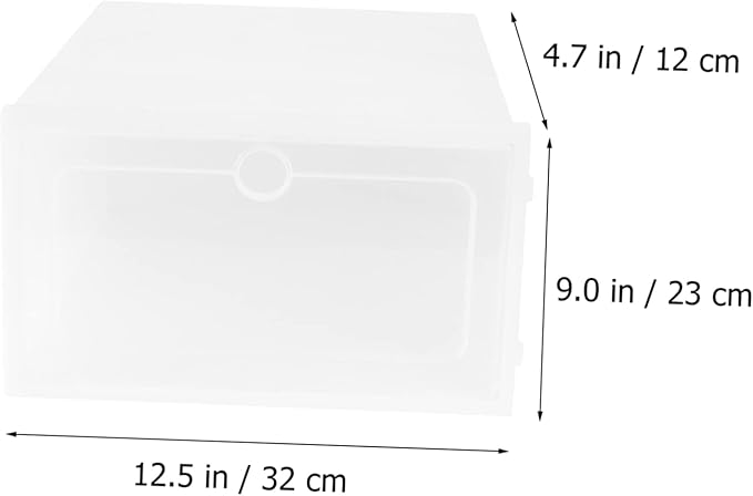 6pcs Plastic Shoe Box Thicken Stackable Storage Containers for Shoes Sneakers Boots Organize Your for Home Office Entryway