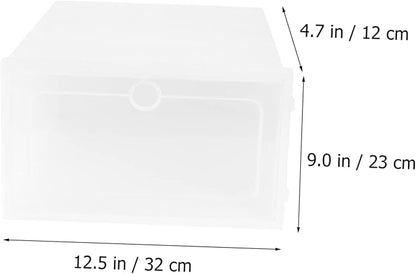 6pcs Plastic Shoe Box Thicken Stackable Storage Containers for Shoes Sneakers Boots Organize Your for Home Office Entryway