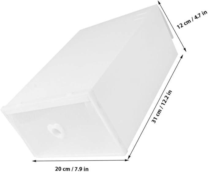 3pcs Drawer-style Shoe Storage Boxes, 31x20x12cm White Pp Plastic Dustproof and Moisture-resistant Organizer for Women’s Loafers and Sneakers