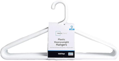Strong Extra Heavy Adult Plastic Tube Hangers - White - 9 Ct