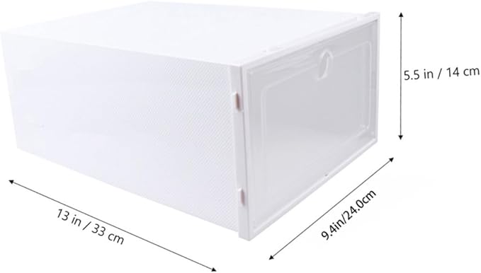 6pcs Transparent Stackable Shoes Container Drawer Type Shoe Organizer Dustproof Design for Closets Entryway and Storage White
