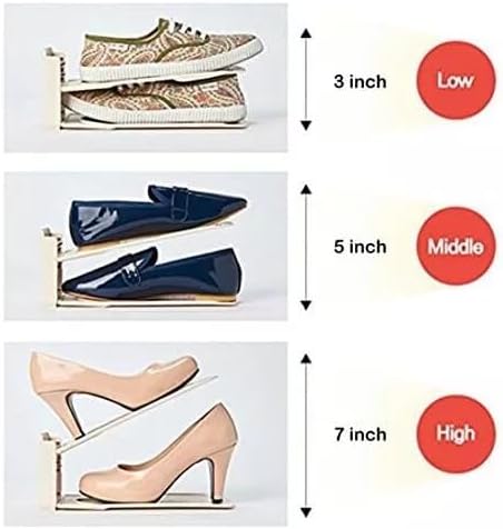 HYGRAD BUILT TO SURVIVE Shoe Slots Pack Of 12 Space-Saving Adjustable Shoe Storage Organiser with 3-Level Height, Non-Slip Shelf Holder, Plastic (Grey)