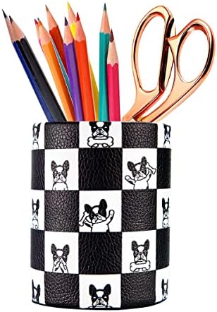 Black Pencil Holder for Desk, Cute Dog Pen Holder, Funny Pen Organizer for Desk Decor by HEYGOO