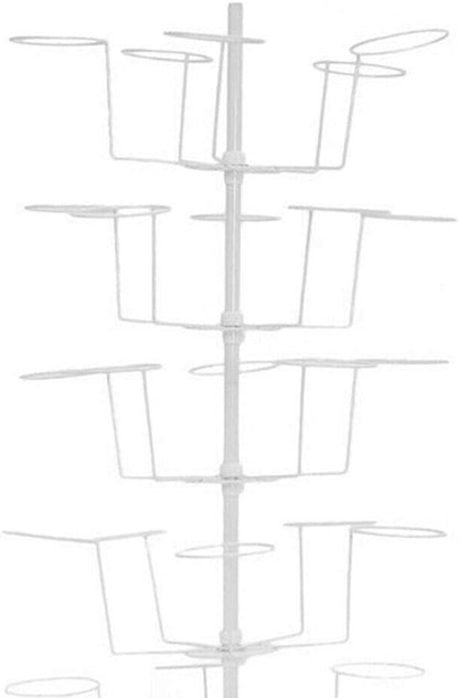 Hats Stand Display, 7 Tiers Rotating Hat Display White Rack Standing Metal Hat Rack Floor Caps Headwear Rack for Caps, Wigs & Hats