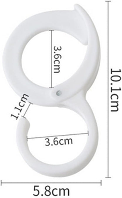Space Saving Rotated Hanger Hooks Wardrobe Clothes Rack Hanger Organizer Bag Hanger Shoes Belt Scarf Hanging Rack Closet Hanger (White)