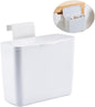 WOONEKY Cabinet Door Hanging Cosmetic Storage Box with Lid Multifunctional Plastic Sundries Organizer for Bathroom -Saving Design Easy Installation White