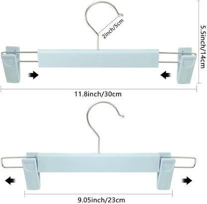 NORTHERN BROTHERS Pants Hangers with Clips Skirt Hangers for Women Plastic Clip Hanger for Pants Clothes Hanger (30pack, Blue)