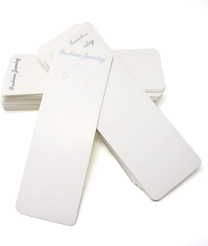 "Honbay 100PCS Keychain Display Cards Keyring Packaging Cards Blank Jewelry Display Hanging Cards and 100PCS Self Sealing Bags for Keychain Display, Organization and Storage"