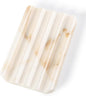 Koville Natural Marble Soap Dish for Bathroom Shower, White Gold Marble Soap Tray for Bathroom, Stone Soap Tray for Sink, Stripe Grooves Soap Saver Keep Soap Bars Dry Easy Clean