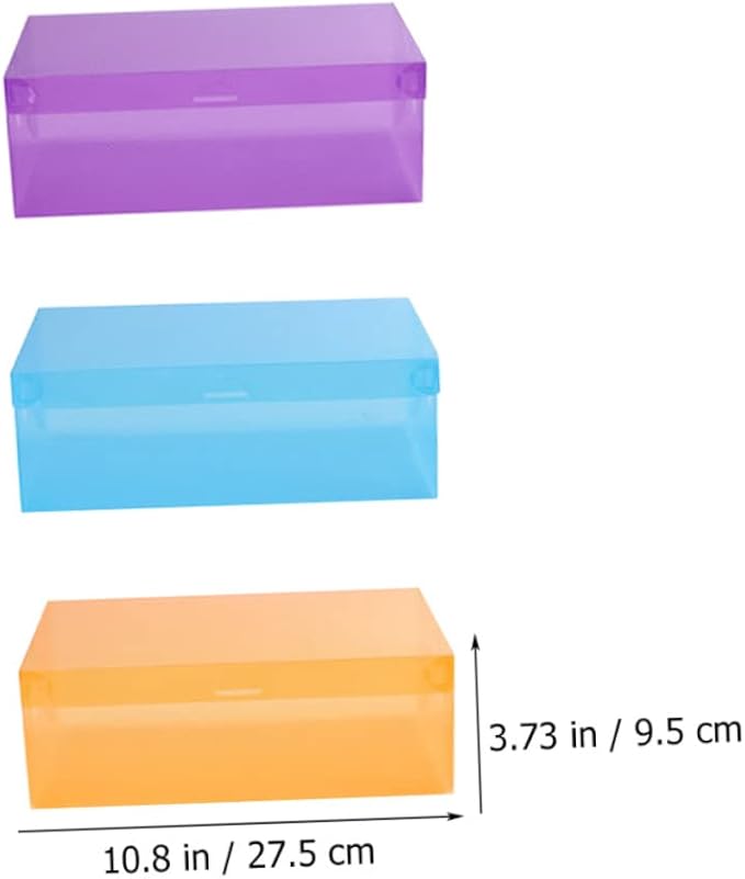 Homoyoyo 7pcs Stackable Transparent Shoe Storage Boxes Foldable Multi-color Design Pp Material for Organized Shoe Storage Home Closet Dorm