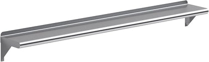 AmGood 8 in. x 60 in. Stainless Steel Wall Shelf | NSF | Metal Shelving | Garage, Laundry, Storage, Utility Room | Restaurant, Commercial Kitchen
