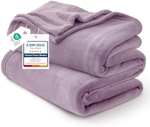 Bedsure GentleSoft Fleece Throw Blanket for Couch Lavender - Lightweight Plush Fuzzy Cozy Soft Blankets and Throws for Sofa, 50x60 inches by BEDSURE
