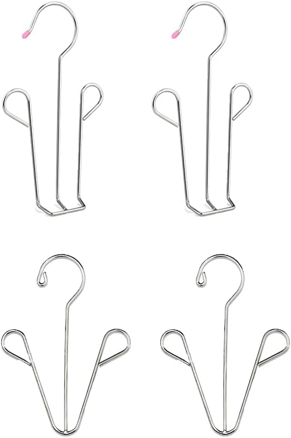 4 Pack Shoes Hanger Shoes Drying Rack Stainless Steel Shoe Display Hook Space Saver Storage Organizer for Hanging Muddy Wet Shoes Flip Flops Sandals Sneakers Boots Gloves Garage Closet