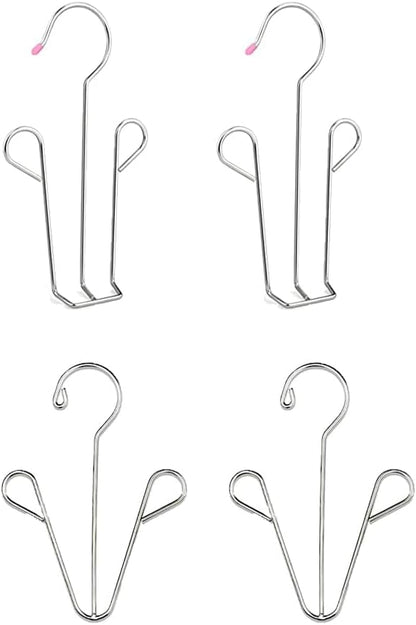 4 Pack Shoes Hanger Shoes Drying Rack Stainless Steel Shoe Display Hook Space Saver Storage Organizer for Hanging Muddy Wet Shoes Flip Flops Sandals Sneakers Boots Gloves Garage Closet