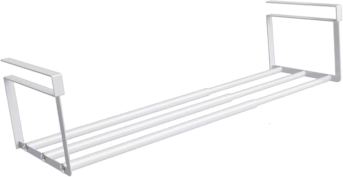 Hanging Shelf for Shoes and Books, Metal Under Cabinet, White