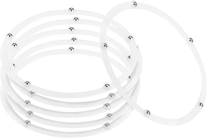 MECCANIXITY 6inch Rotating Swivel Stand with Steel Ball Bearings Annular Lazy Susan Base Turntable for Kitchen Corner Cabinets, 150 x 131mm White Pack of 6
