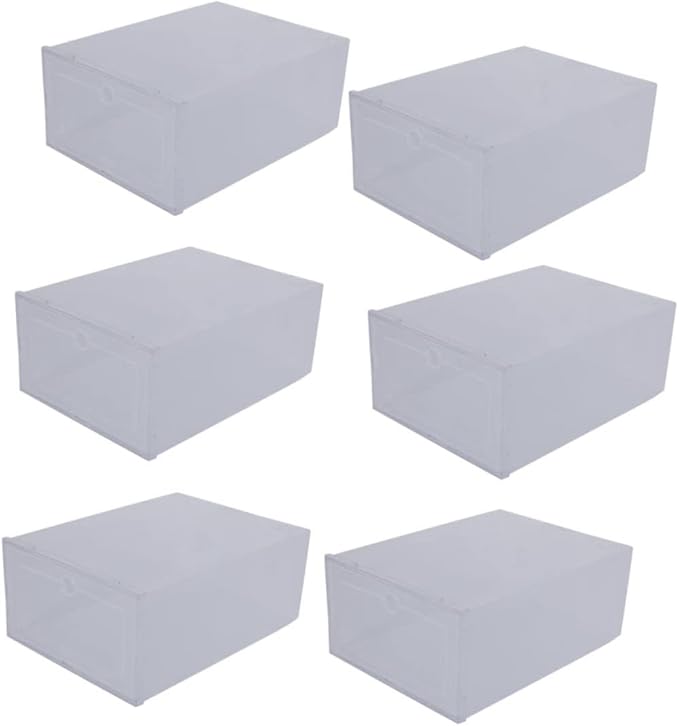 Hemobllo 6pcs Clamshell-type Shoes Box Plastic Storage Case Shoe Organizer Space-saving Sturdy Simple Design