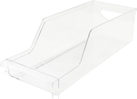 Clear Beverage Storage Rack Stackable Fridge Holder for Cans Food-grade Material Space-saving Organizer for Pantry and Kitchen Efficient Drink Dispenser