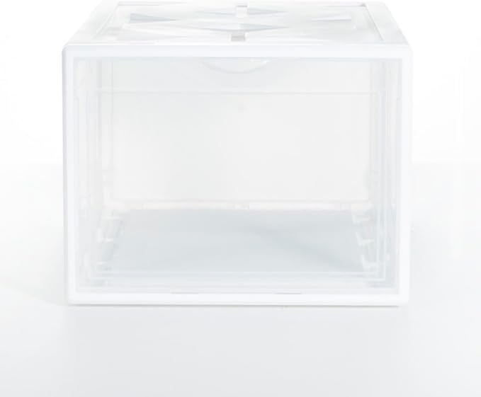 BESPORTBLE Plastic Basketball Shoe Box 36X26X20Cm White Assembly Shoes Container Storage Organizer for Home Closet