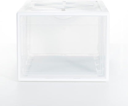 BESPORTBLE Plastic Basketball Shoe Box 36X26X20Cm White Assembly Shoes Container Storage Organizer for Home Closet