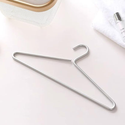 Premium Matte Silvery Aluminum Coat Hangers 100 Piece Set, 16.5” Extra Smooth & Durable Metal Shirt Dress Hanger,Aluminum Alloy Hanger,Clothing Support,Clothing Hang