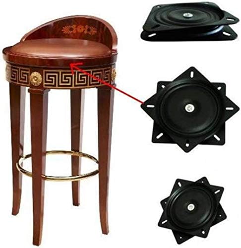 7 Inch Black Heavy Duty Square Turntable 360 Degree Free Rotating Iron Turntable Full Bead Thickened Universal Turntable