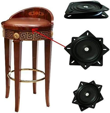 7 Inch Black Heavy Duty Square Turntable 360 Degree Free Rotating Iron Turntable Full Bead Thickened Universal Turntable