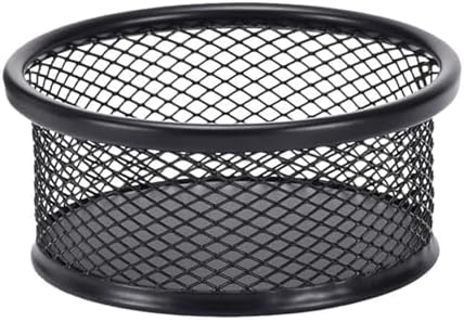 1Pc Black Metal Paper Clip Holder Mesh Paperclip Bowl Binder Clip Dispenser Desk Bobby Pin Container Organizer for Home Office Classroom School Desk Supplies Holders by Galepromot
