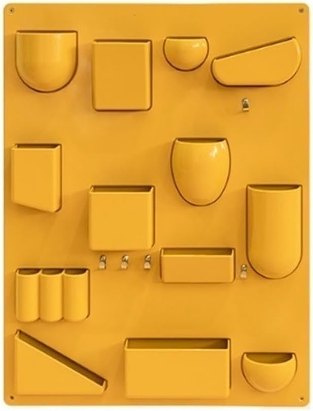 Plastic Wall Mount Organizer, Cabinet Door Organizer, Torage Organizer, Art Wall Decor, Wall Organizer for Bathroom, Kitchen, Living Room(Yellow)