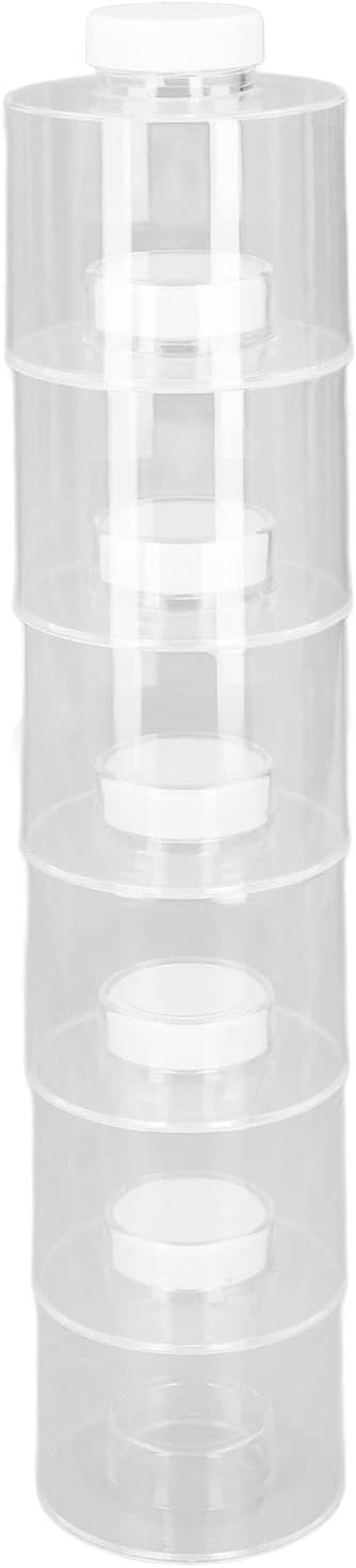 6 Pcs Stackable Tower Transparent Pot Seasoning Bottle Kitchen Storage