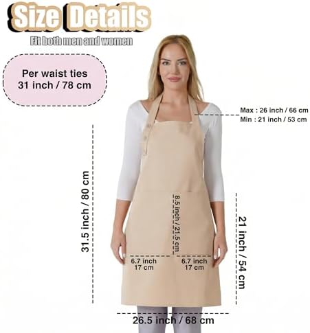 TOSHE Kitchen Apron for Women & Men Waterdrop Resistant, Adjustable Button - Image 5