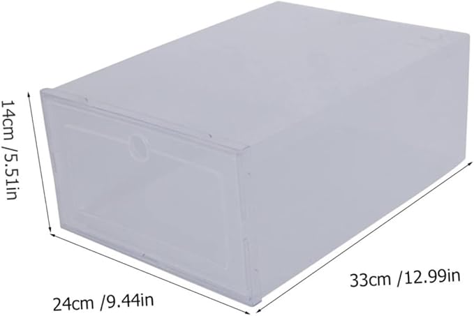 GLEAVI PP Plastic Shoe Storage Box 6-Piece Clamshell Organizer Stackable Shoes Display Case for Men and Women for Closet and Entryway