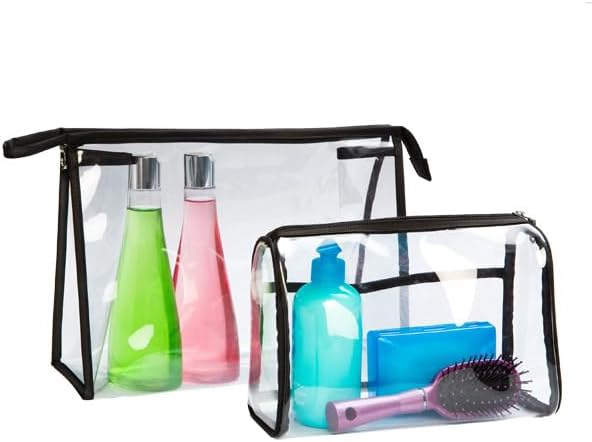 12 Combo Pack : 10 Large/Medium Space Saver Vacuum Seal Storage Bags + 2 Carry On TSA Toiletry Pouch bags - Wholesale Combo Deal