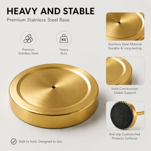 Toilet Paper Holder Stand for Max 5 Paper Rolls - Gold - Image 5