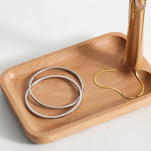 Solid Beech Wood Key Tray and Bowl, Beech, Small - Image 4