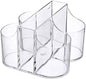 Home Collection 5 Compartment Classic Acrylic Napkin Holder with Cutlery Organizer Caddy Bin, For Spoons, Forks, Knives & Cups Divided Storage!