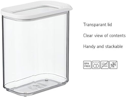 Mepal Modula Transparent Food Storage Container | 15oz/450ml | Perfect for Dry Goods | Dishwasher Safe | White Framed Lid | BPA Free | Made in Holland