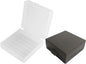 Soap Holder 2 Pack, Shower Bar Case Box Fit Dr Squatch, Waterproof Travel Container with Lid, Square Bathroom Soap Dish for Camping Gym Outdoor Traveling (Clear/Clear Black)