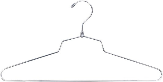 NAHANCO Metal Shirt Hanger, 16" Chrome-Plated, Standard Hook (Pack of 25)