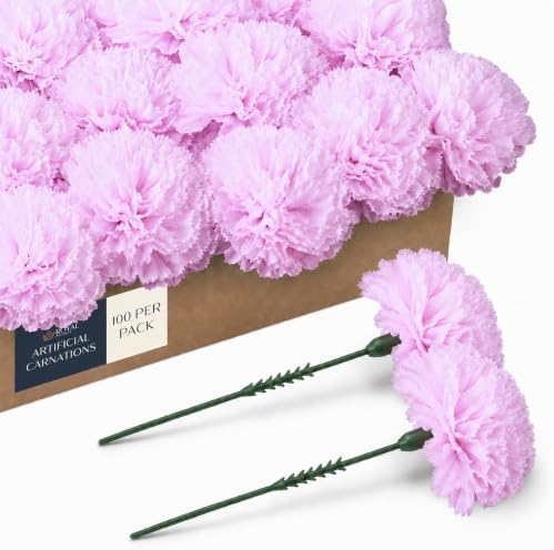 Royal Imports Carnation Artificial Flowers for Weddings – Light Pink 100pk by RoyalImports
